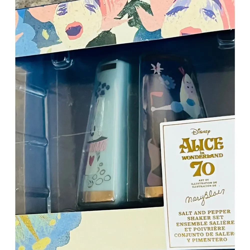 NWT❤️Disney Alice in Wonderland by Mary Blair Salt and Pepper Shaker Set